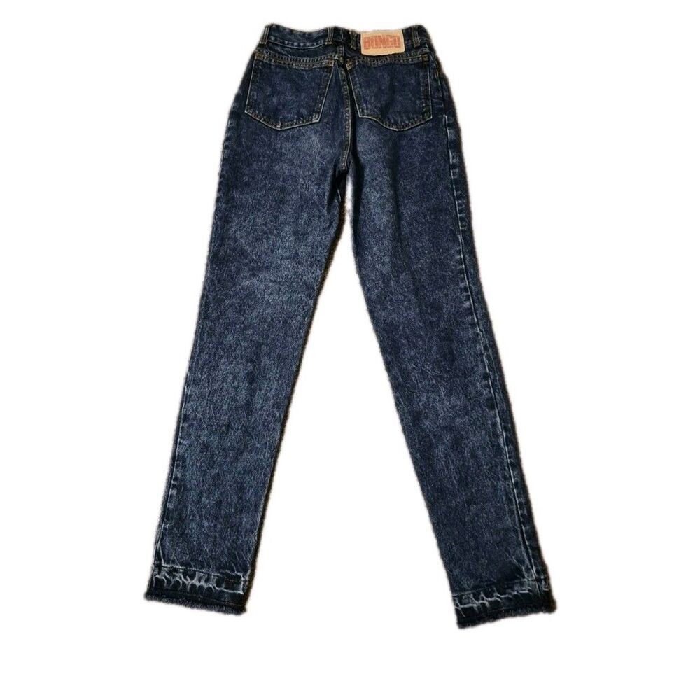 Vintage 80s Black Bongo Raw Hem Ankle Jeans High-Rise Tapered 27/30 Y2K